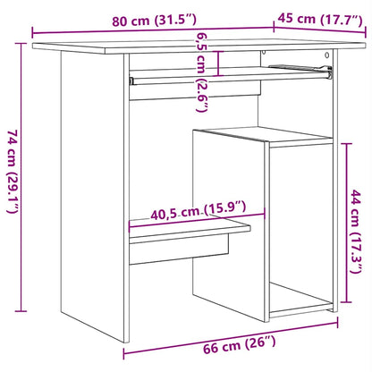 Scrivania Grigio Cemento 80x45x74 cm in Legno Multistrato - homemem39