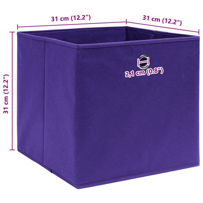 Scatole Portaoggetti 10pz Viola 32x32x32 cm Tessuto