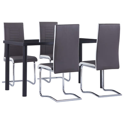 Set Sala da Pranzo 5 pz in Similpelle Grigio - homemem39