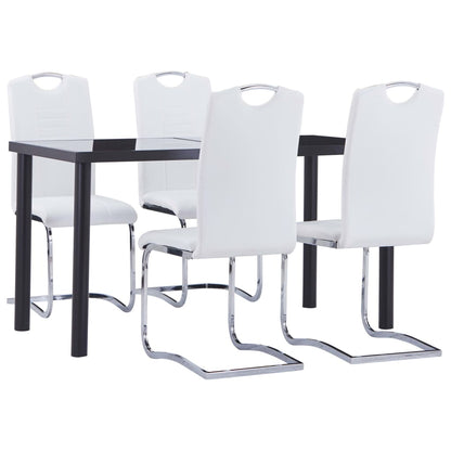 Set Sala da Pranzo 5 pz in Similpelle Bianco - homemem39