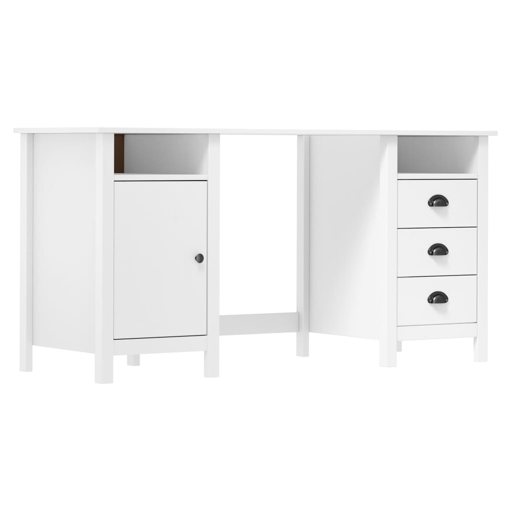 Credenza Hill Bianca 150x50x74 cm in Legno Massello di Pino - homemem39