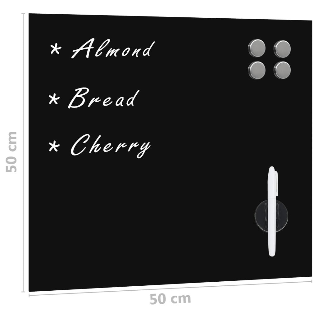 Lavagna Magnetica a Parete in Vetro 50x50 cm