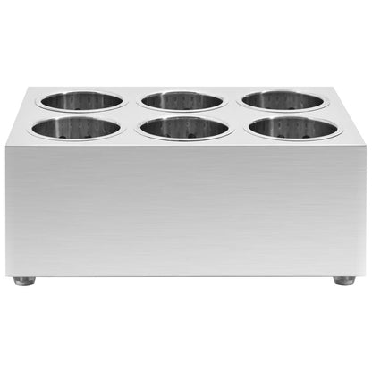 Portaposate con 6 Inserti Quadrato in Acciaio Inox - homemem39