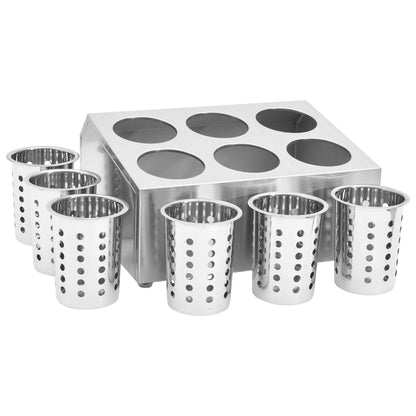 Portaposate con 6 Inserti Quadrato in Acciaio Inox - homemem39