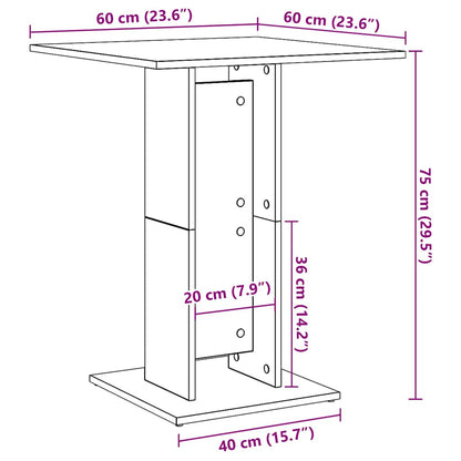 Tavolo da Bistrot Nero 60x60x75 cm in Legno Multistrato - homemem39