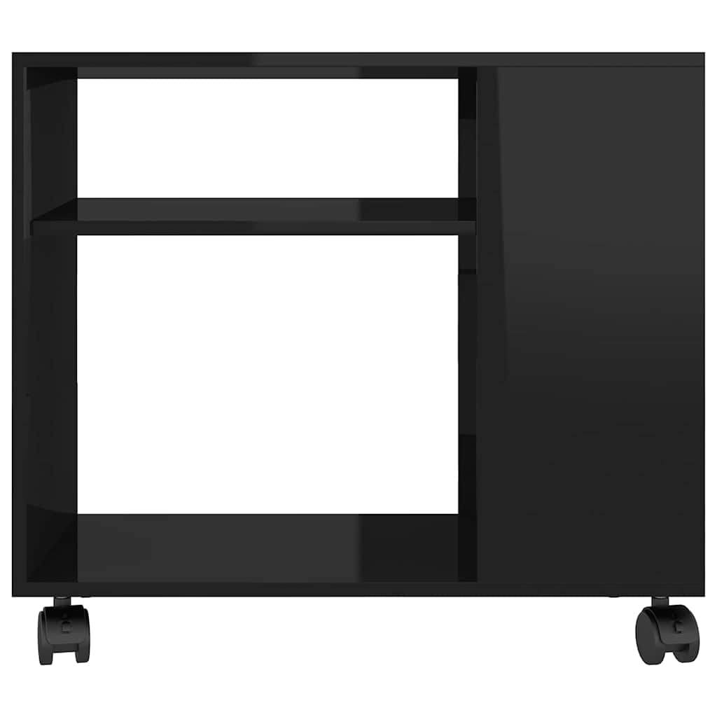 Tavolino da Salotto Nero Lucido 70x35x55cm in Legno Multistrato