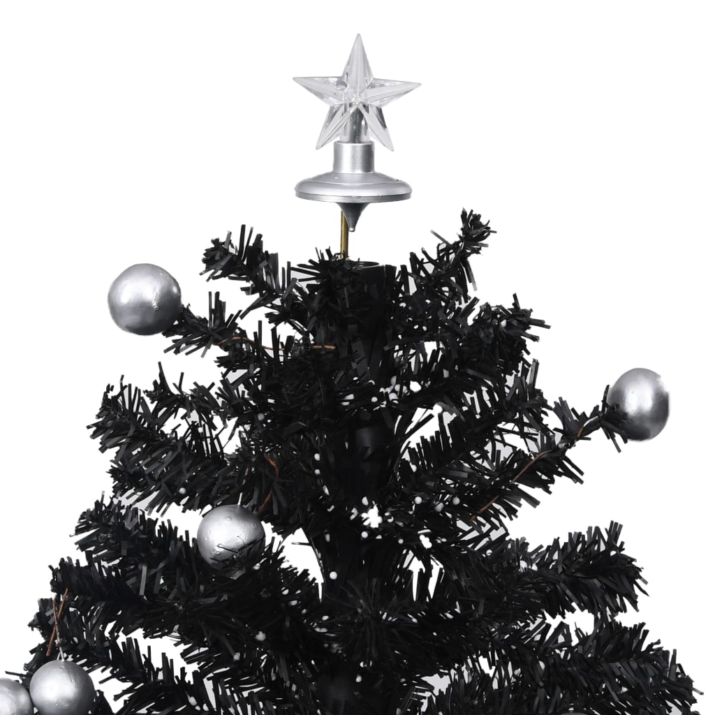 Albero di Natale con Nevicata e Base ad Ombrello Nero 75 cm PVC - homemem39