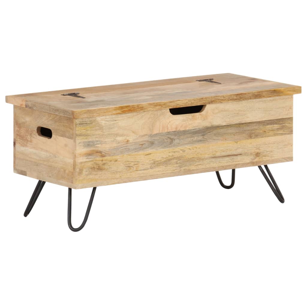 Baule 90x40x45 cm in Legno Massello di Mango - homemem39