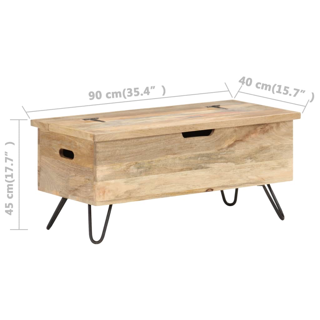 Baule 90x40x45 cm in Legno Massello di Mango - homemem39