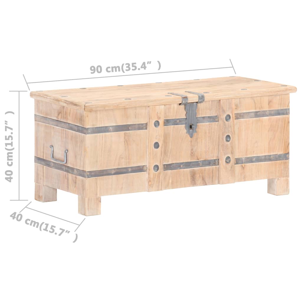 Baule 90x40x40 cm in Legno Massello di Acacia - homemem39