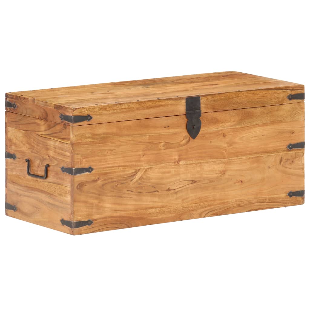 Baule 90x40x40 cm in Legno Massello di Acacia - homemem39