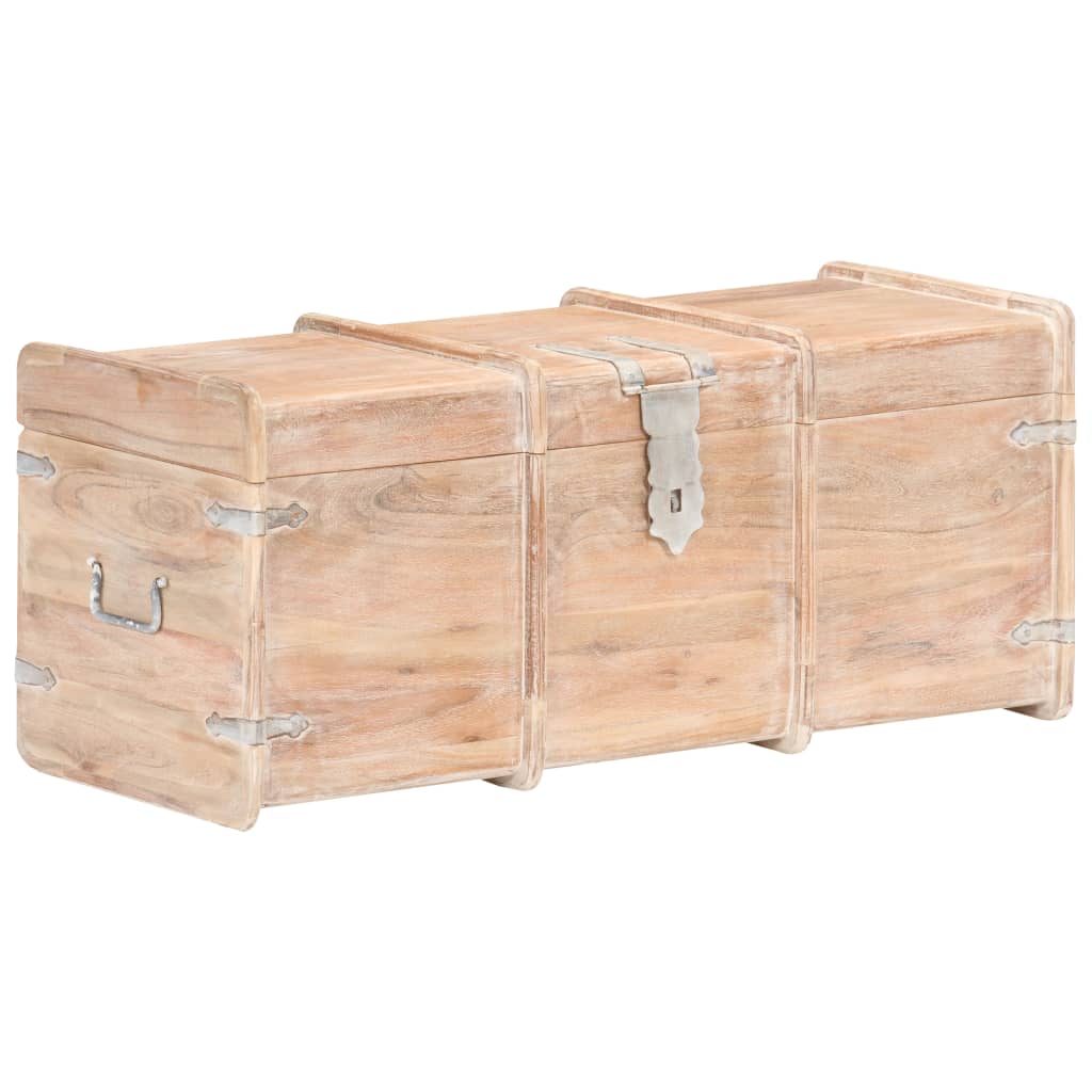 Baule 90x40x40 cm in Legno Massello di Acacia - homemem39