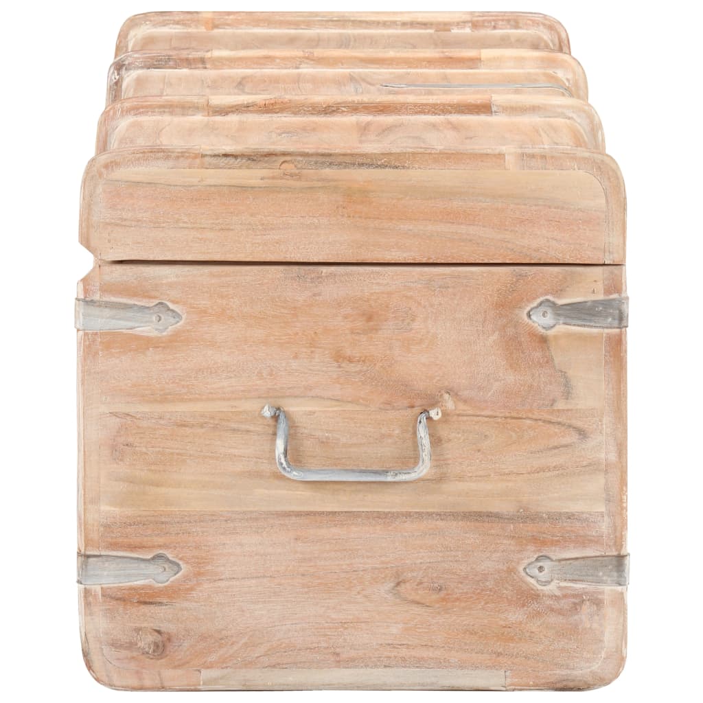 Baule 90x40x40 cm in Legno Massello di Acacia - homemem39