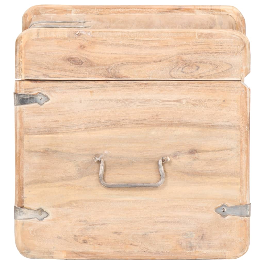 Baule 40x40x40 cm in Legno Massello di Acacia - homemem39