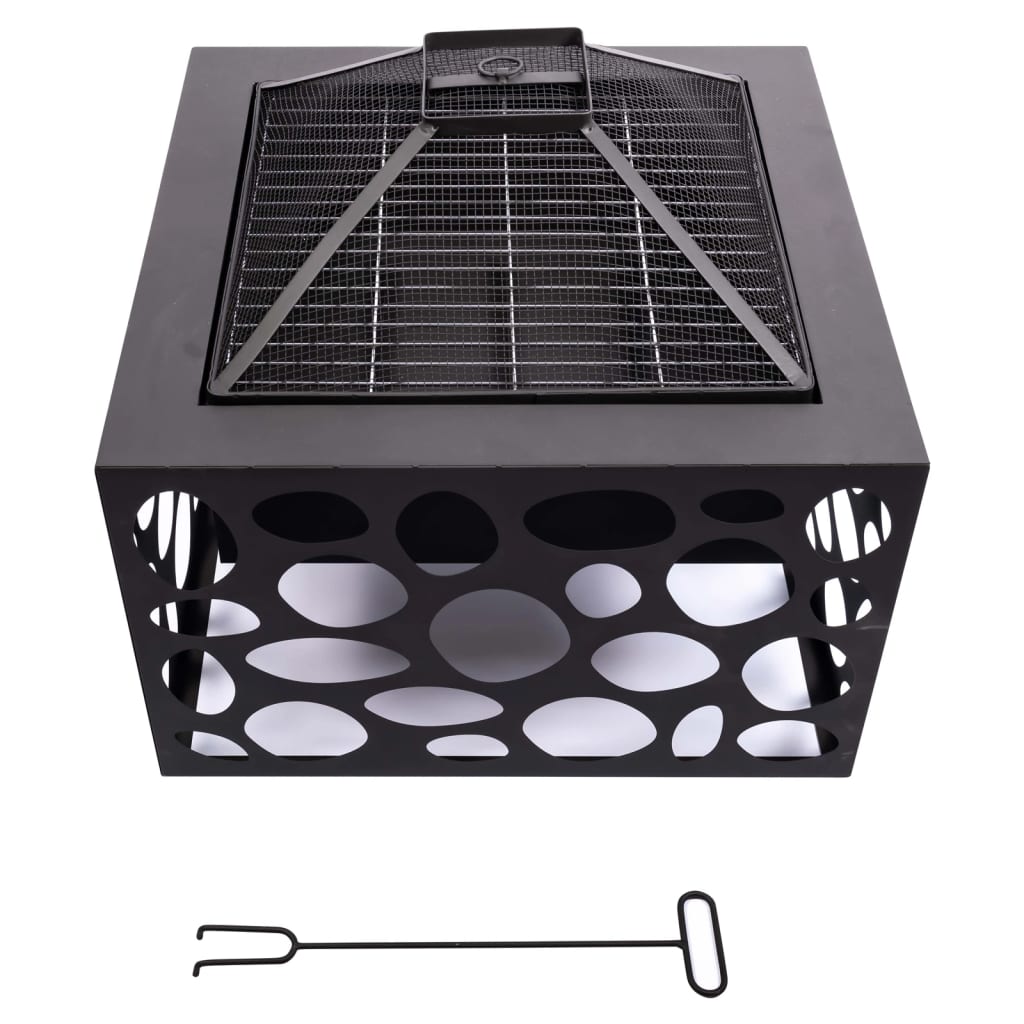 Braciere con Griglia per Barbecue Mikor Nero - homemem39