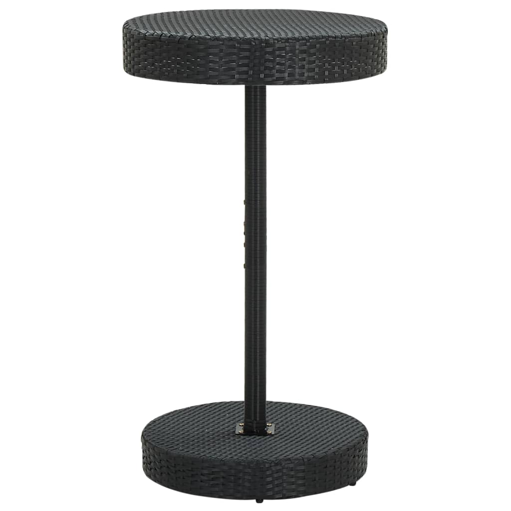 Tavolo da Giardino Nero 60,5x106 cm in Polyrattan - homemem39