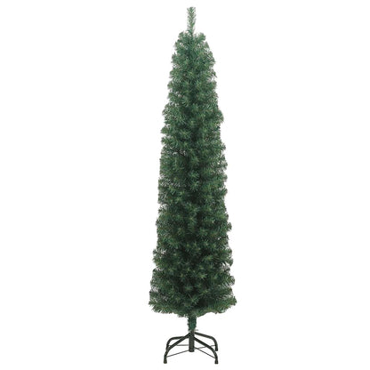 Albero di Natale Artificiale Sottile con Base Verde 210 cm PVC - homemem39