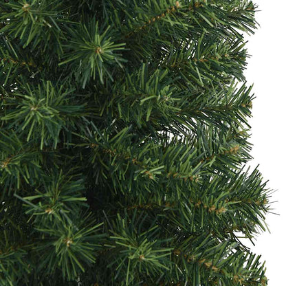 Albero di Natale Artificiale Sottile con Base Verde 210 cm PVC