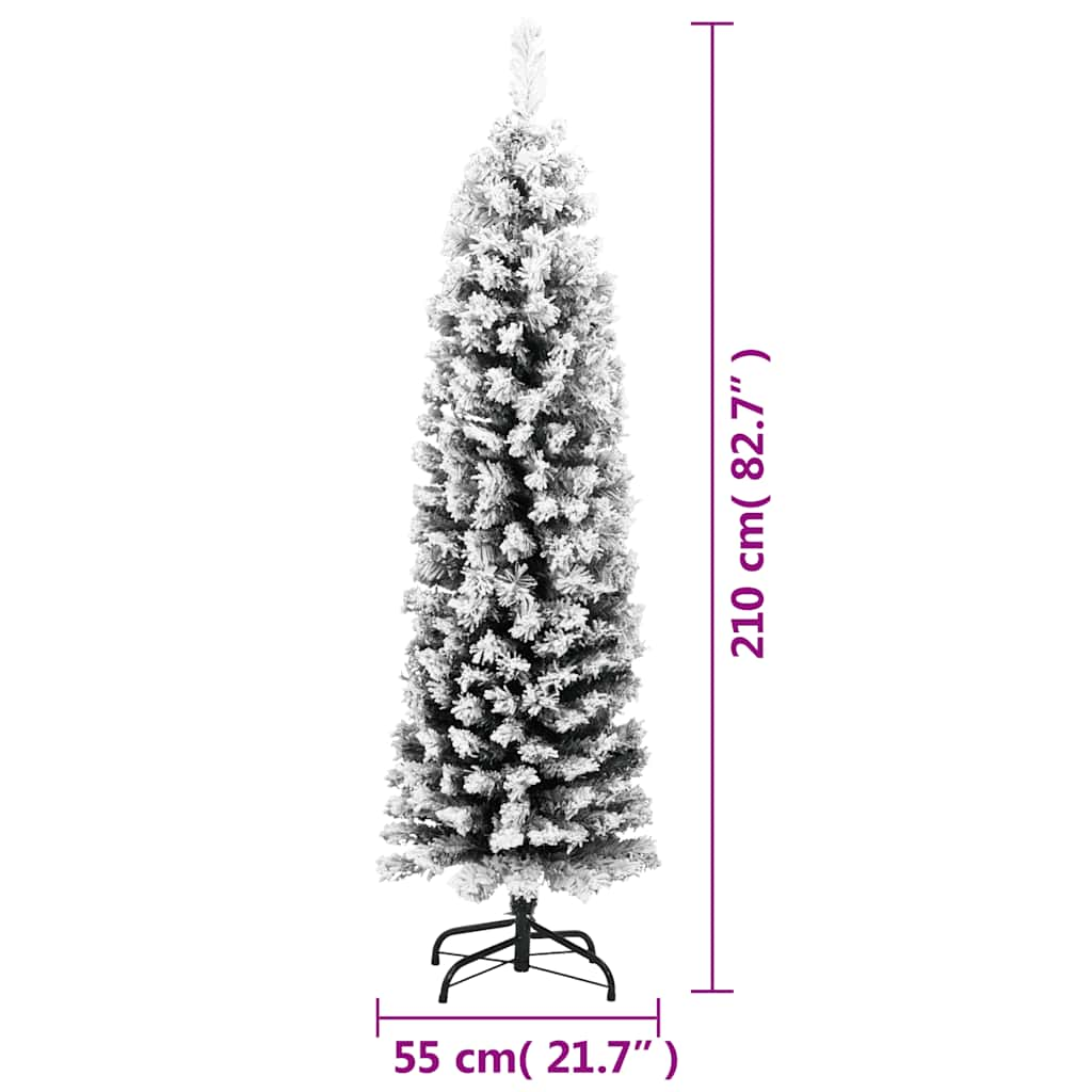 Albero di Natale Artificiale con Neve Fioccata Verde 210 cm PVC