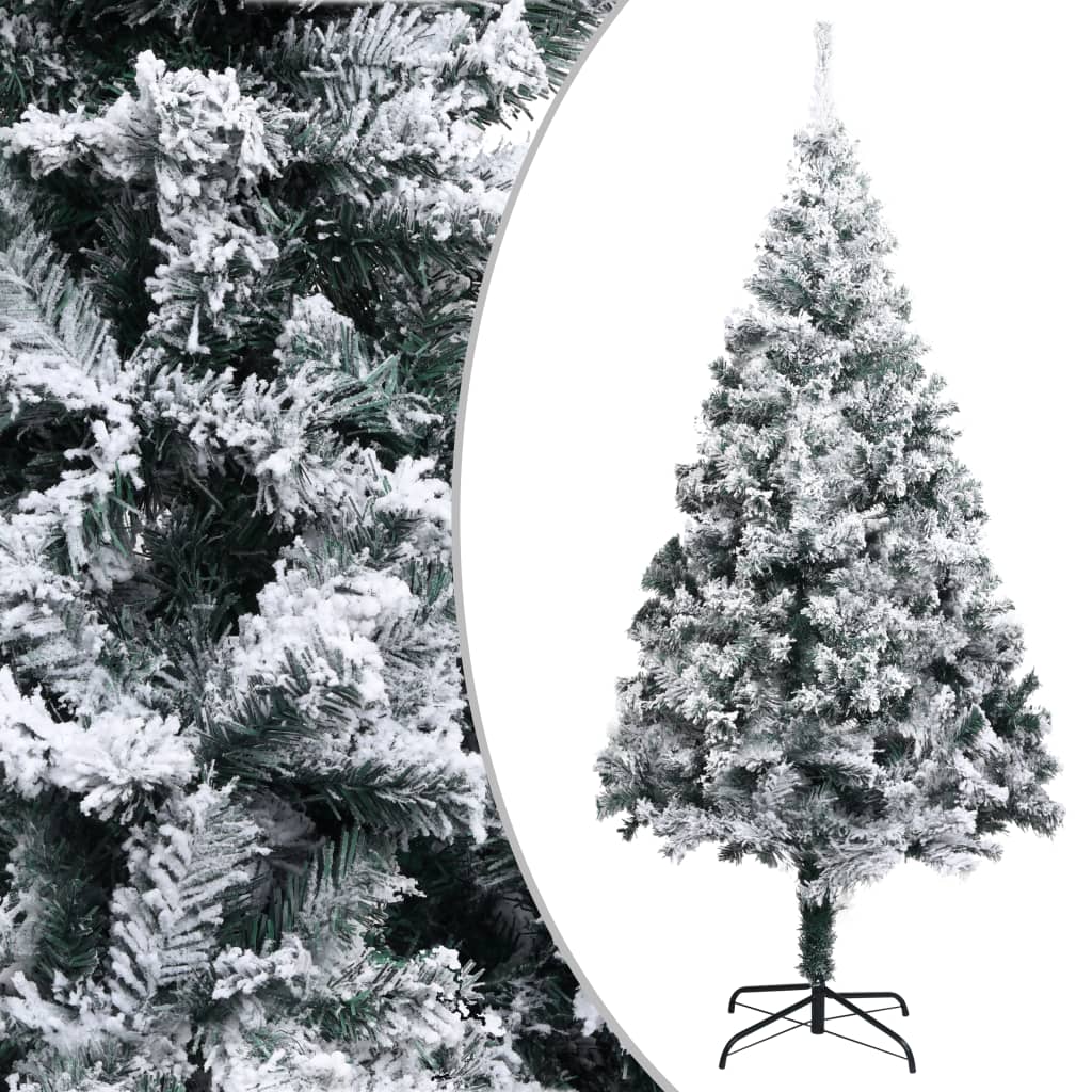 Albero di Natale Artificiale con Neve Fioccata Verde 240 cm PVC