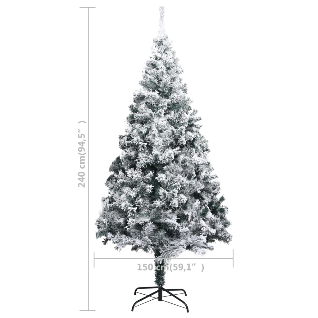 Albero di Natale Artificiale con Neve Fioccata Verde 240 cm PVC - homemem39