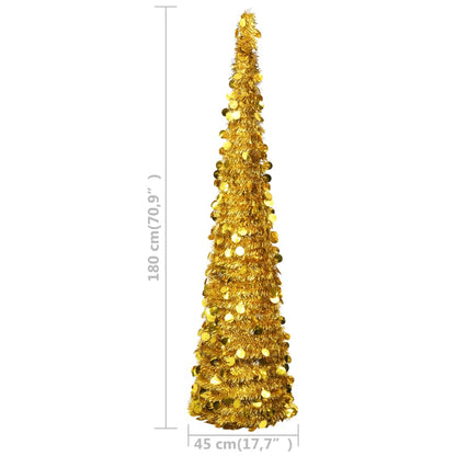 Albero di Natale Artificiale Apribile Oro 180 cm PET