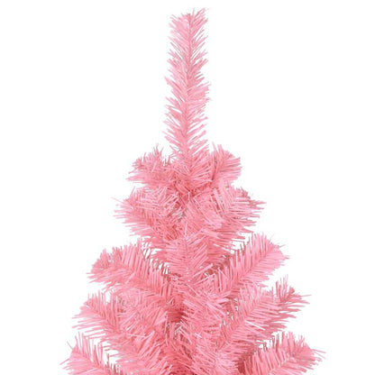 Albero di Natale Artificiale Sottile con Base Rosa 180 cm PVC