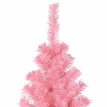 Albero di Natale Artificiale Sottile con Base Rosa 210 cm PVC - homemem39