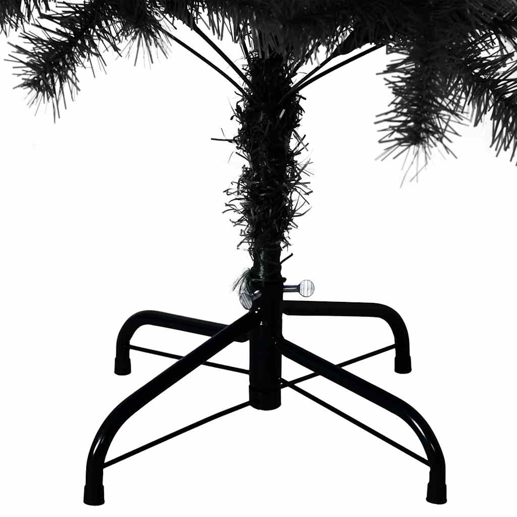 Albero di Natale Artificiale Sottile con Base Nero 150 cm PVC