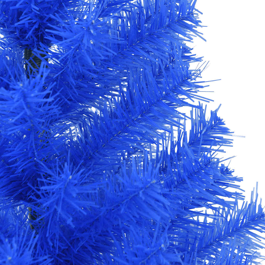 Albero di Natale Artificiale Sottile con Base Blu 150 cm PVC - homemem39