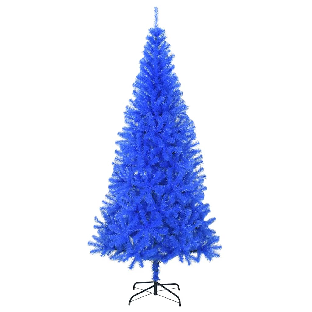 Albero di Natale Artificiale Sottile con Base Blu 180 cm PVC