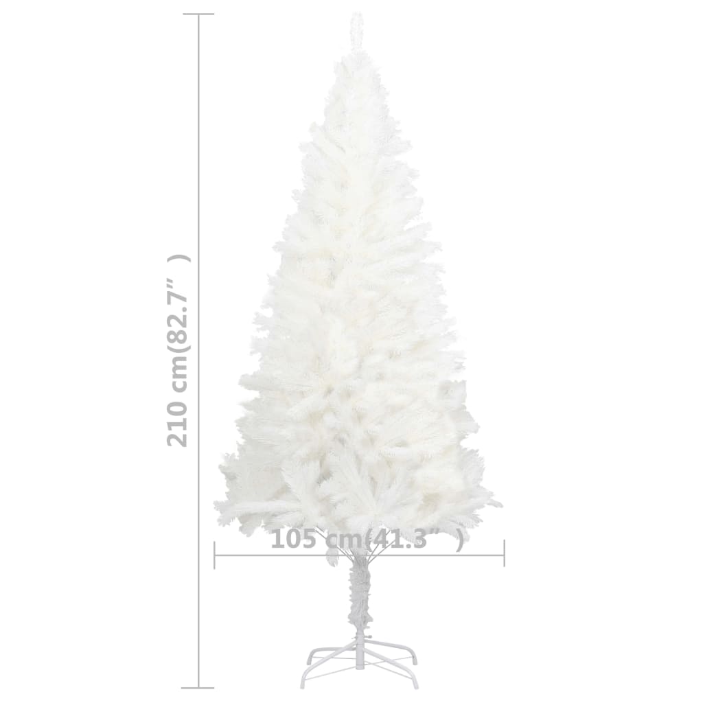 Albero di Natale Artificiale con Aghi Realistici Bianco 210 cm - homemem39