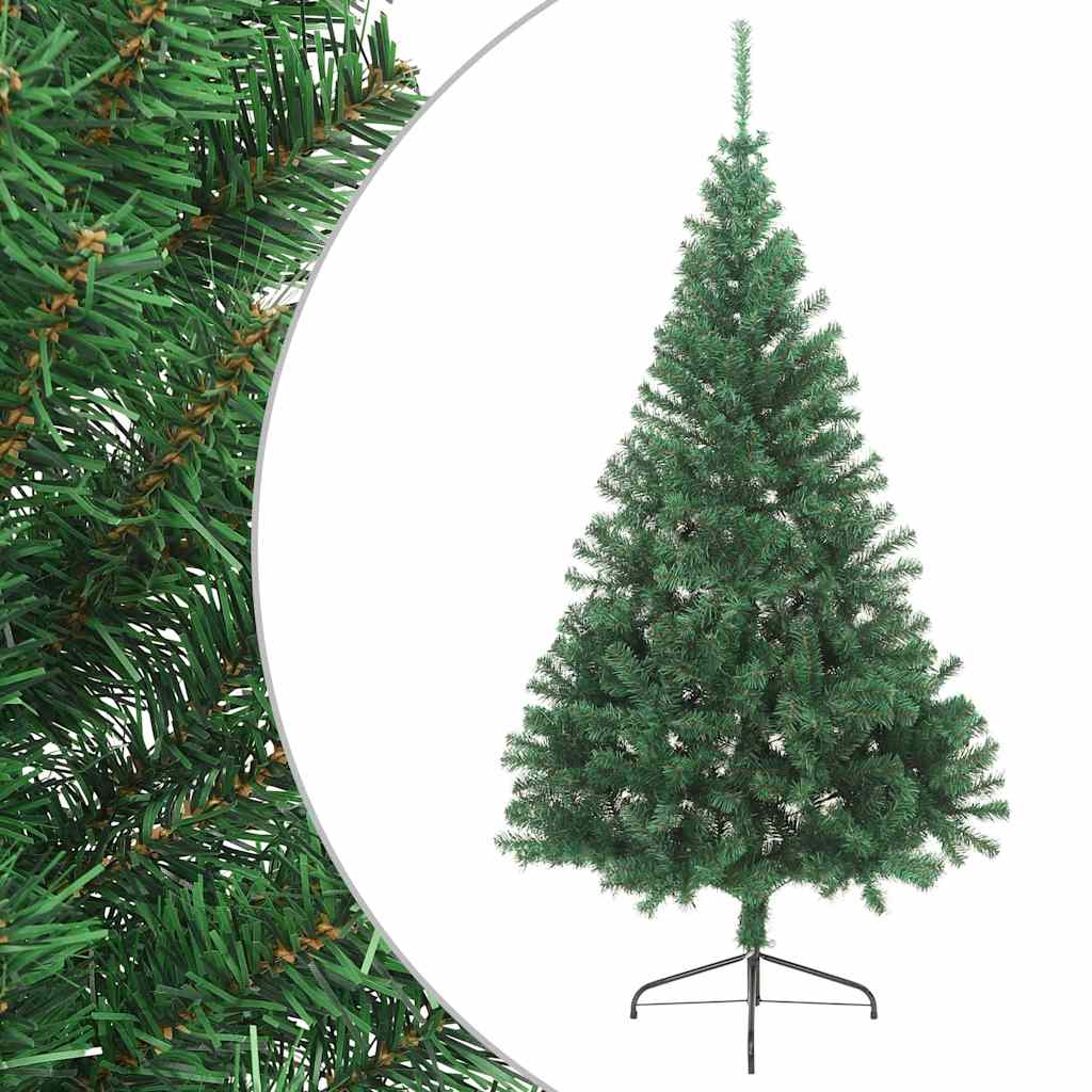 Albero di Natale Artificiale Metà con Supporto Verde 210 cm PVC - homemem39