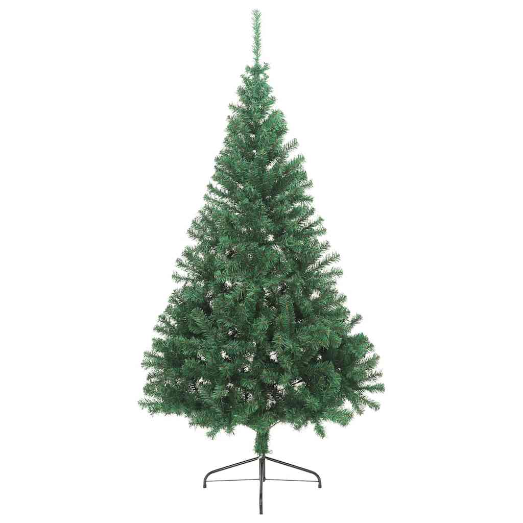 Albero di Natale Artificiale Metà con Supporto Verde 210 cm PVC - homemem39