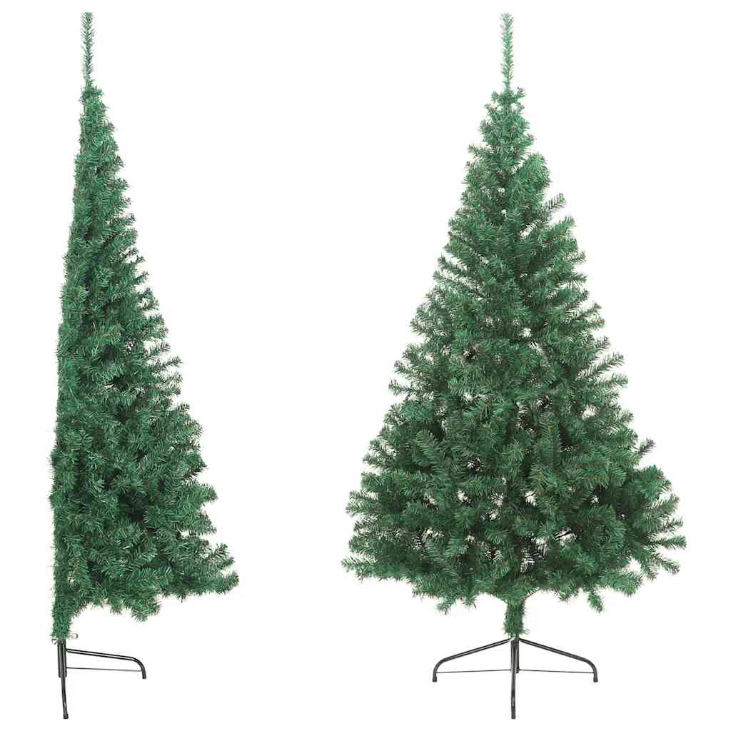 Albero di Natale Artificiale Metà con Supporto Verde 210 cm PVC - homemem39