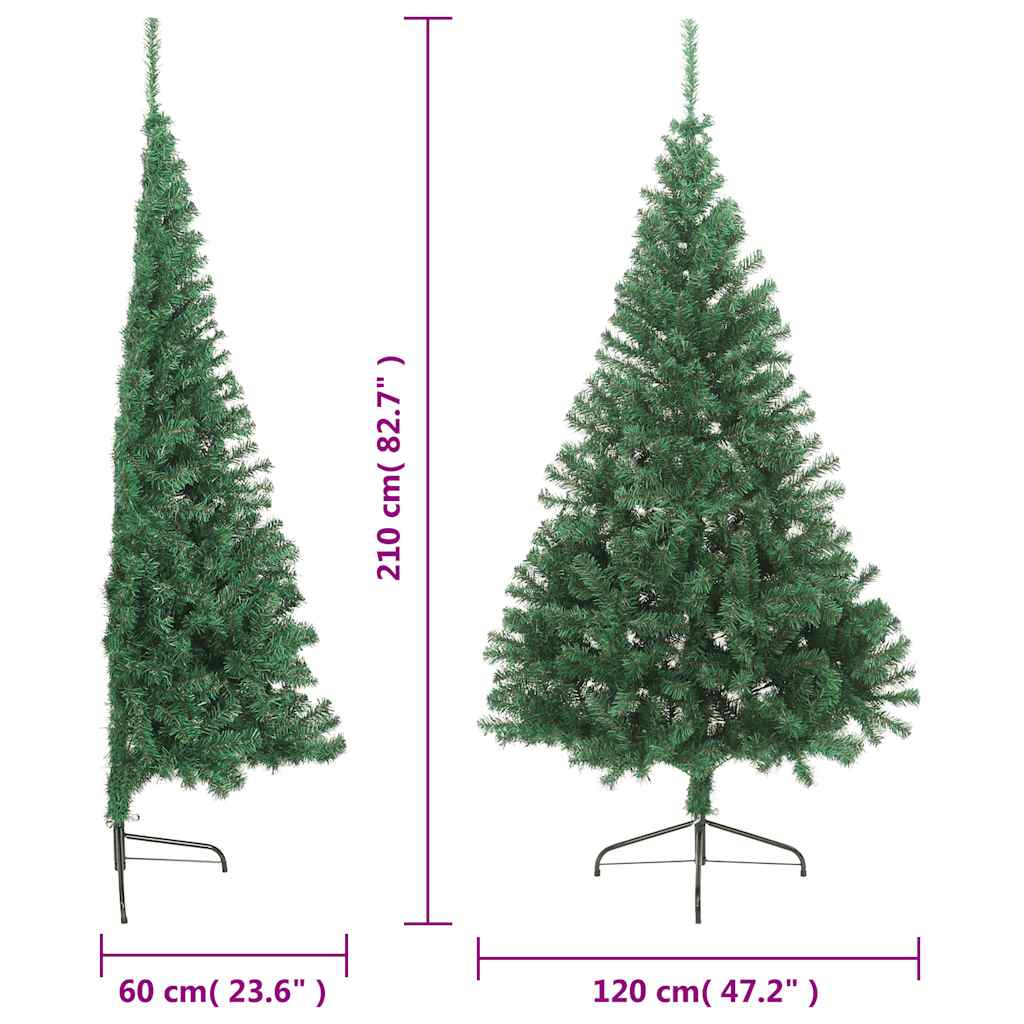 Albero di Natale Artificiale Metà con Supporto Verde 210 cm PVC - homemem39