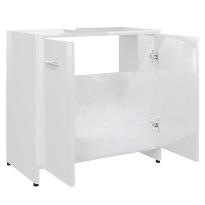 Mobile da Bagno Bianco Lucido 60x33x61 cm in Legno Multistrato - homemem39