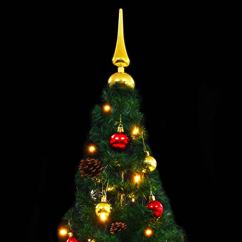 Albero di Natale Preilluminato con Palline Verde 210 cm - homemem39