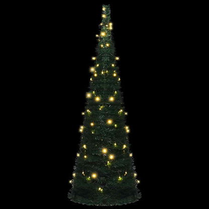 Albero di Natale Artificiale Apribile Preilluminato Verde 180cm