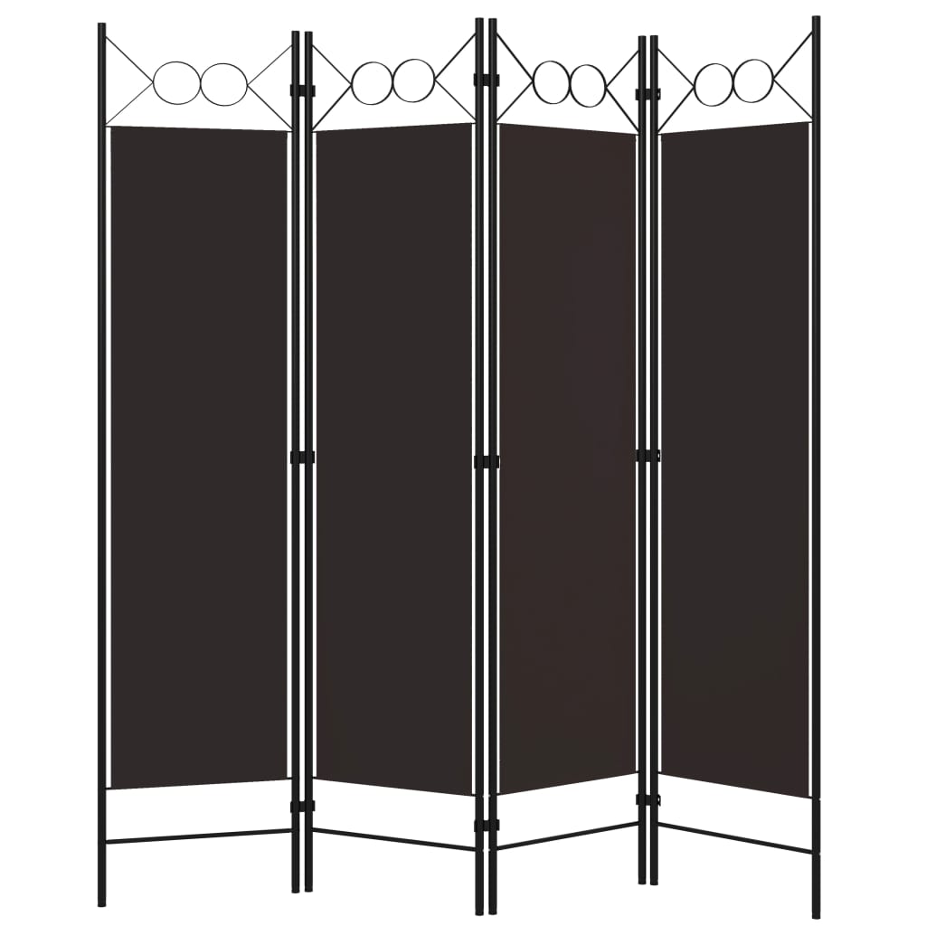 Paravento a 4 Pannelli Marrone 160x180 cm - homemem39