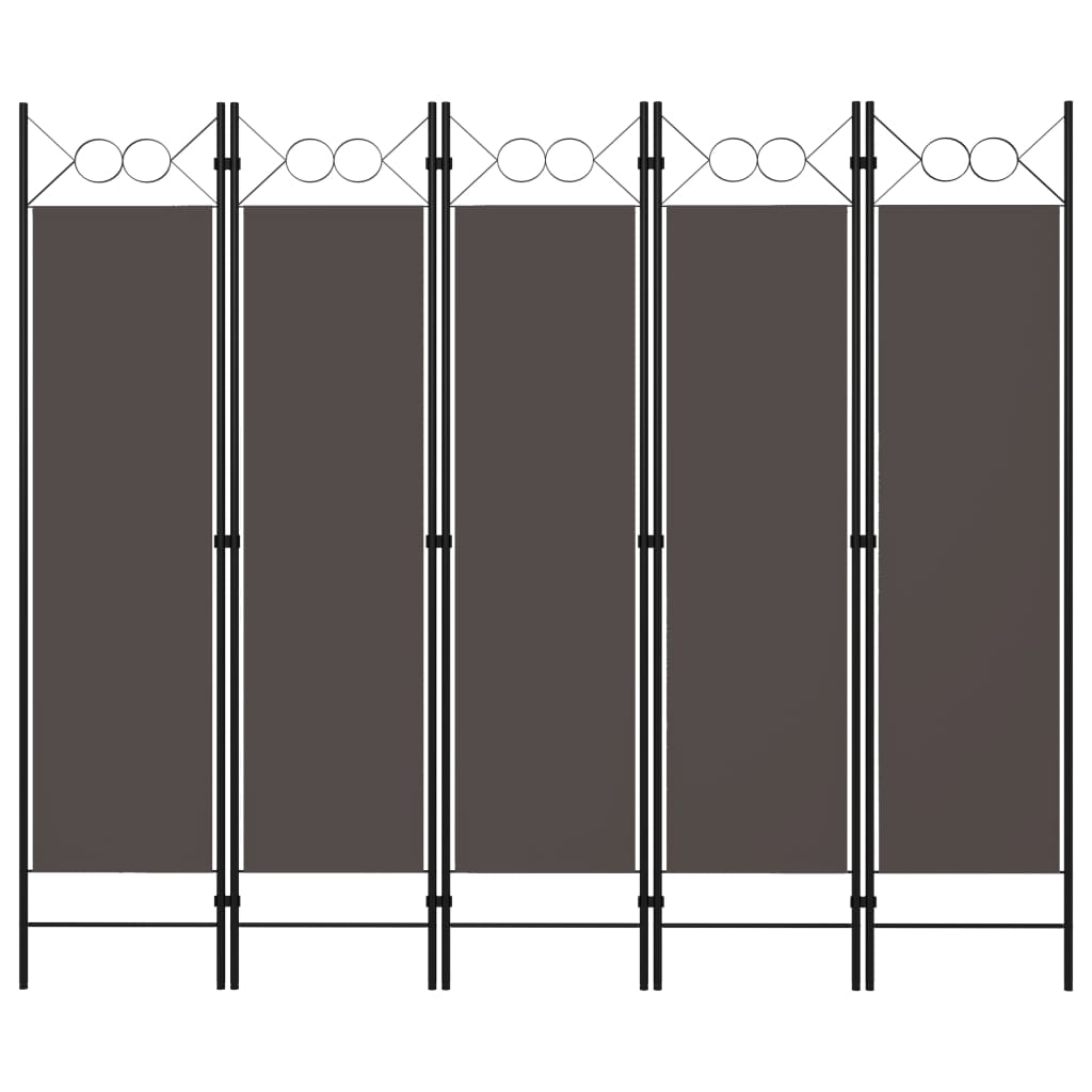 Paravento a 5 Pannelli Antracite 200x180 cm