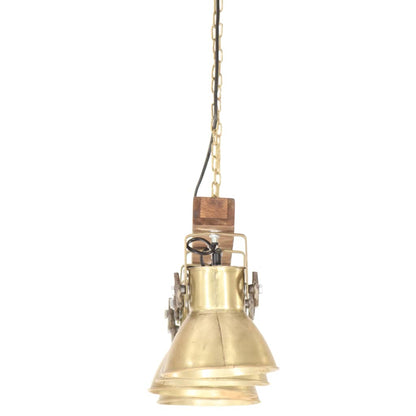 Lampada a Sospensione Industriale Ottone E27 Legno di Mango - homemem39