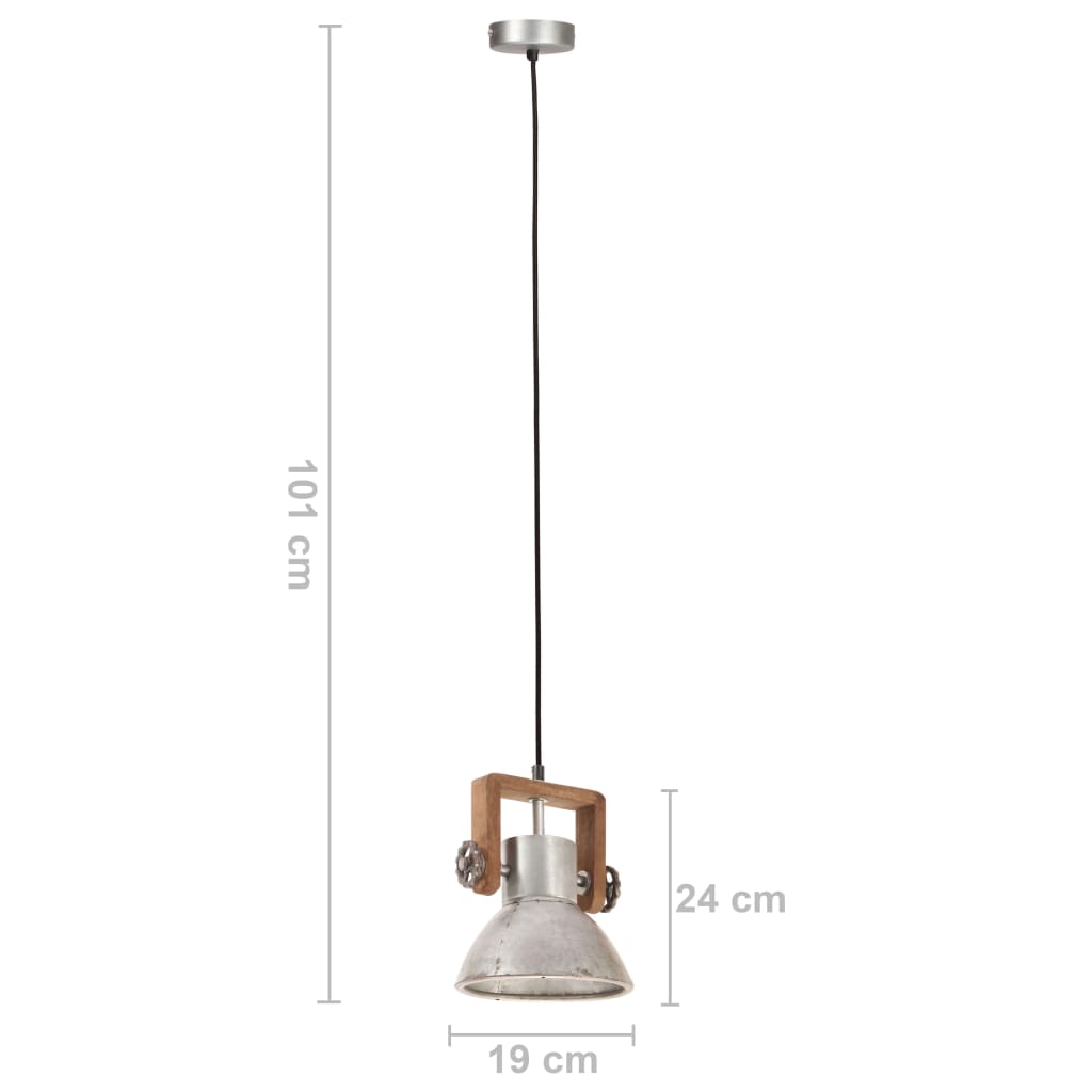 Lampada a Sospensione Industriale 25 W Argento Rotonda 19cm E27 - homemem39