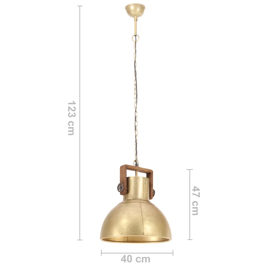 Lampada a Sospensione Industriale 25 W Ottone Rotonda 40 cm E27 - homemem39