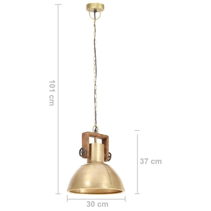 Lampada a Sospensione Industriale 25 W Ottone Rotonda 30 cm E27 - homemem39