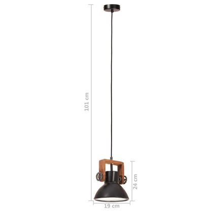 Lampada a Sospensione Industriale 25 W Nera Rotonda 19 cm E27 - homemem39