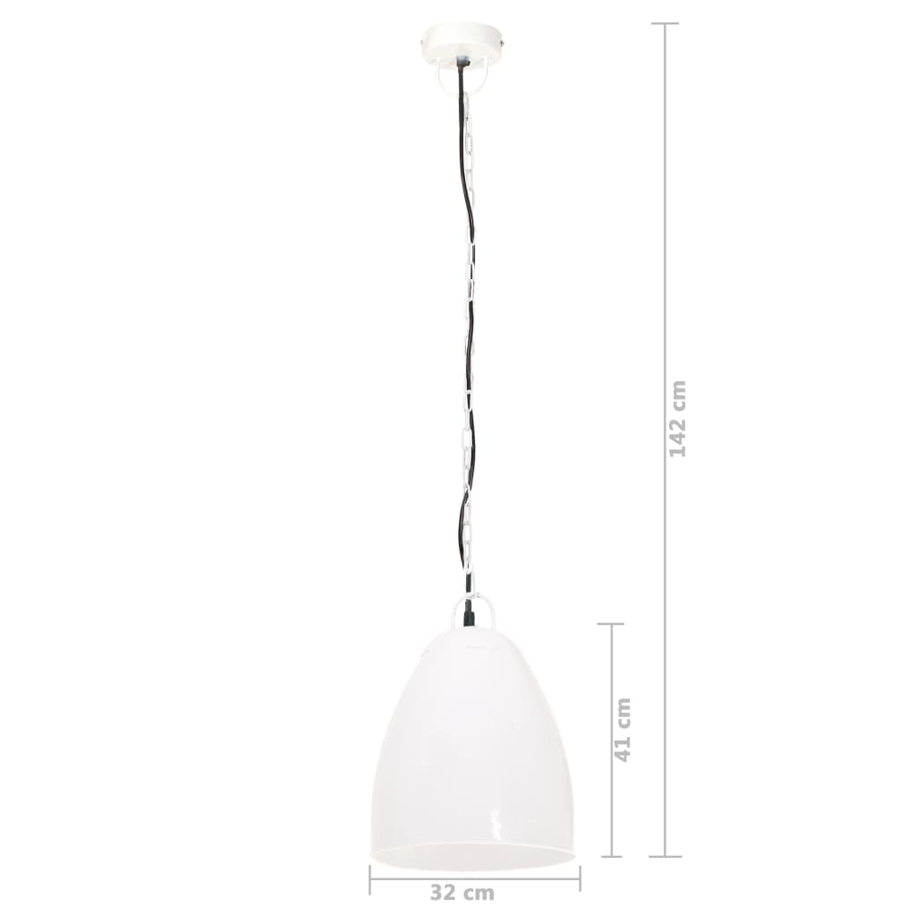 Lampada a Sospensione Industriale 25 W Bianca Rotonda 32 cm E27 - homemem39