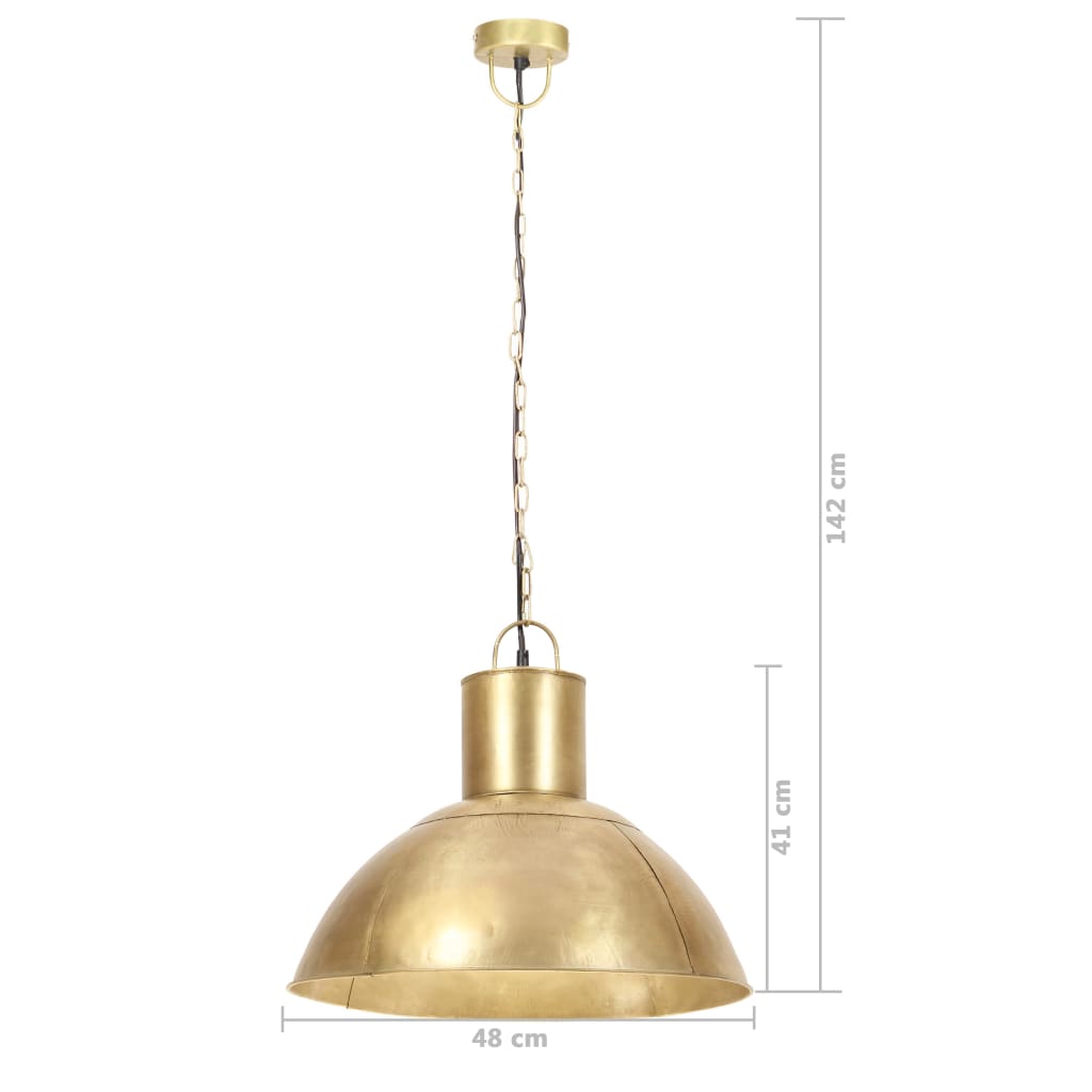 Lampada a Sospensione 25 W Ottone Rotonda 48 cm E27 - homemem39