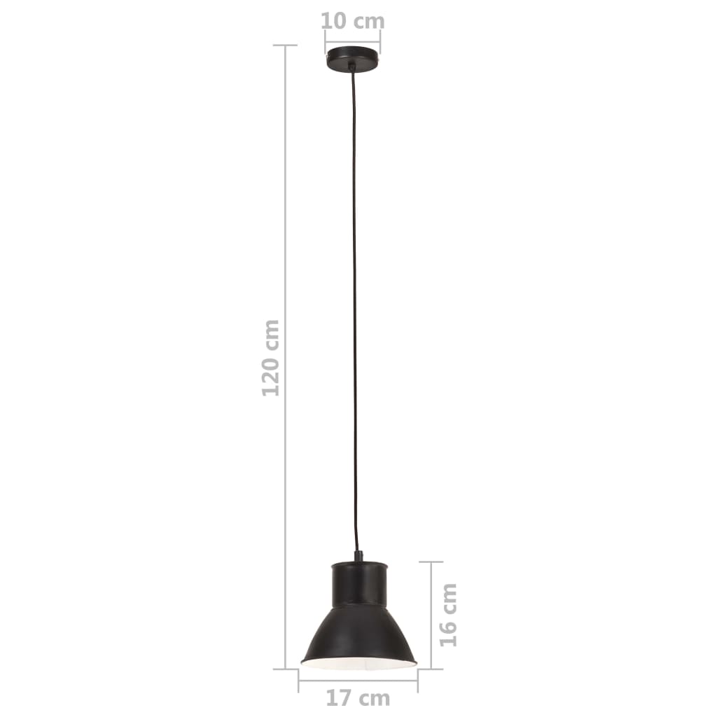 Lampada a Sospensione 25 W Nera Rotonda 17 cm E27 - homemem39