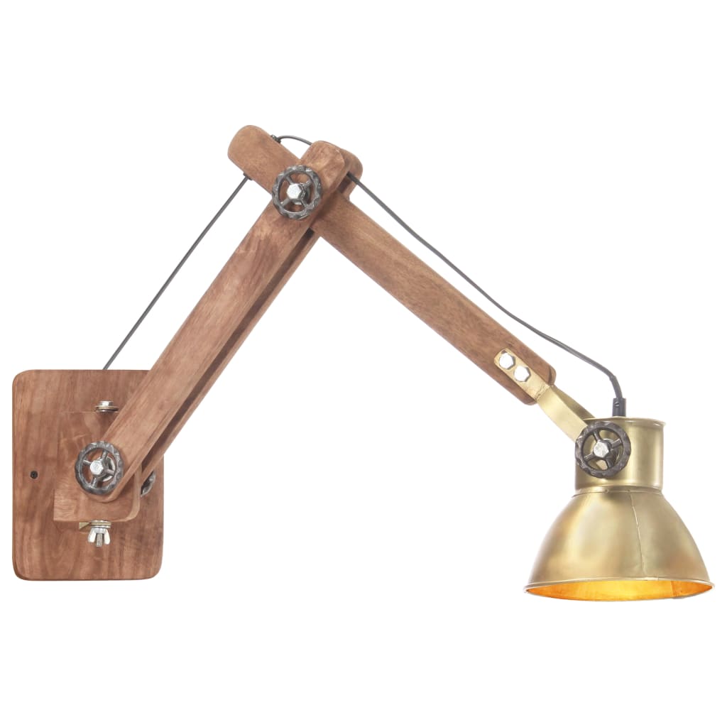 Lampada da Parete Stile Industriale Ottone Rotonda E27